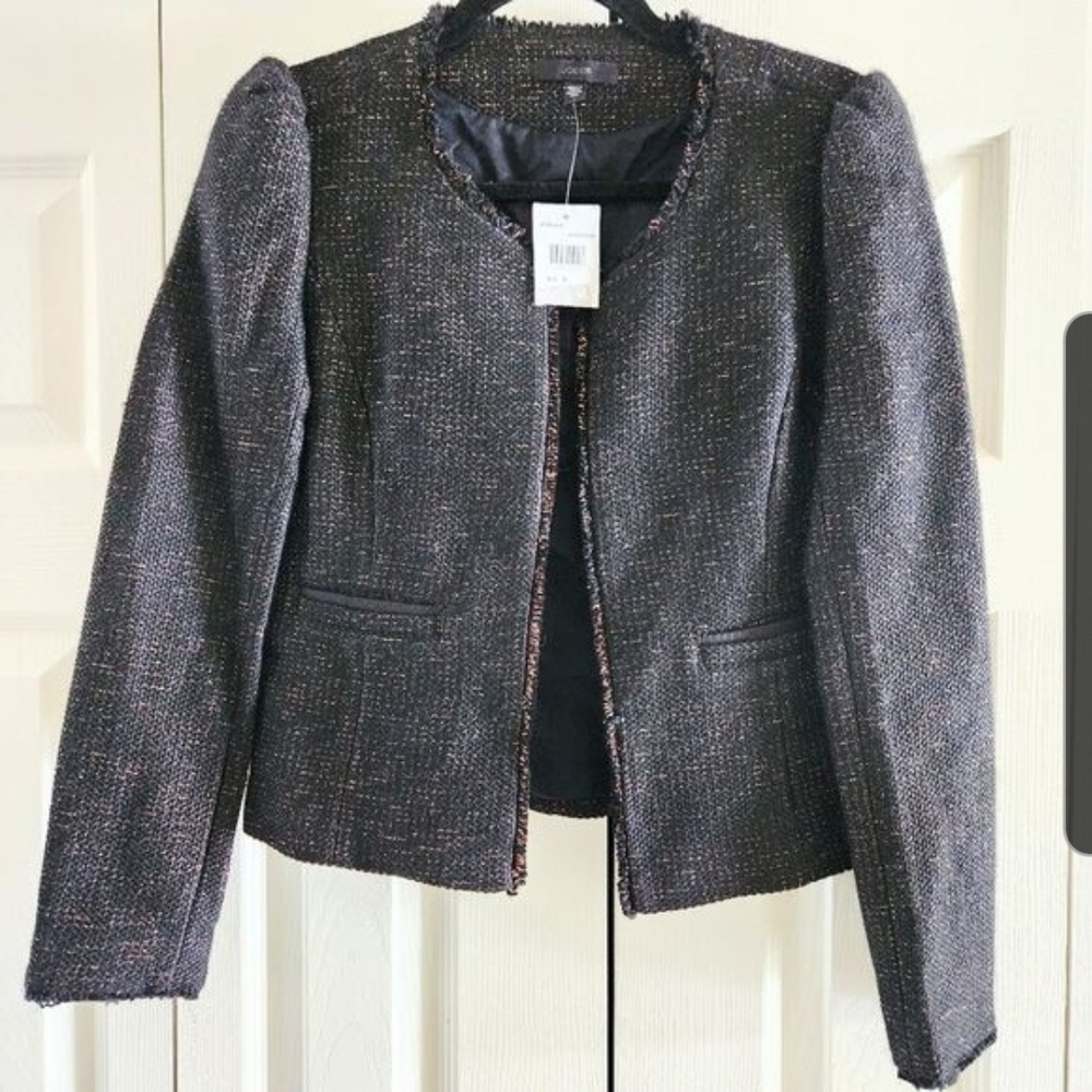 Joe's Jeans NEW Black & Metallic Copper Open Blazer, NWT, Women's Medium